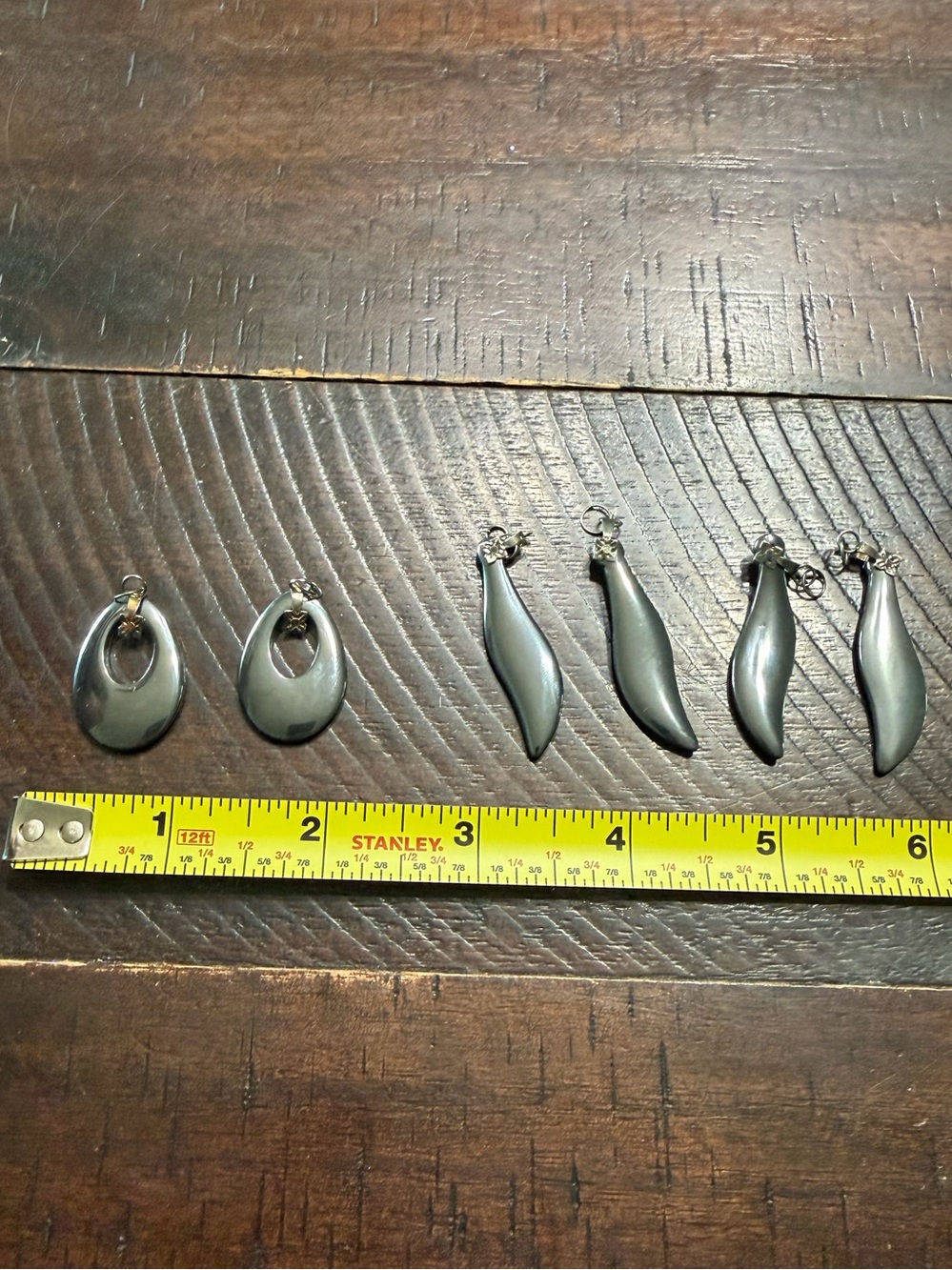 Gray Hematite-look Dangle Charms Set